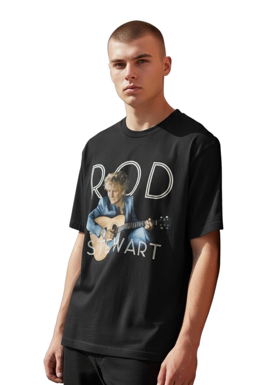Rod Stewart 2014 Tour T-Shirt Size S Black Concert Graphic Tee Tultex